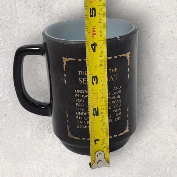 Vintage Anchor Hocking Capricorn Zodiac Mug Milk Glass Astrology Celestial Goat - Picture 7 of 7